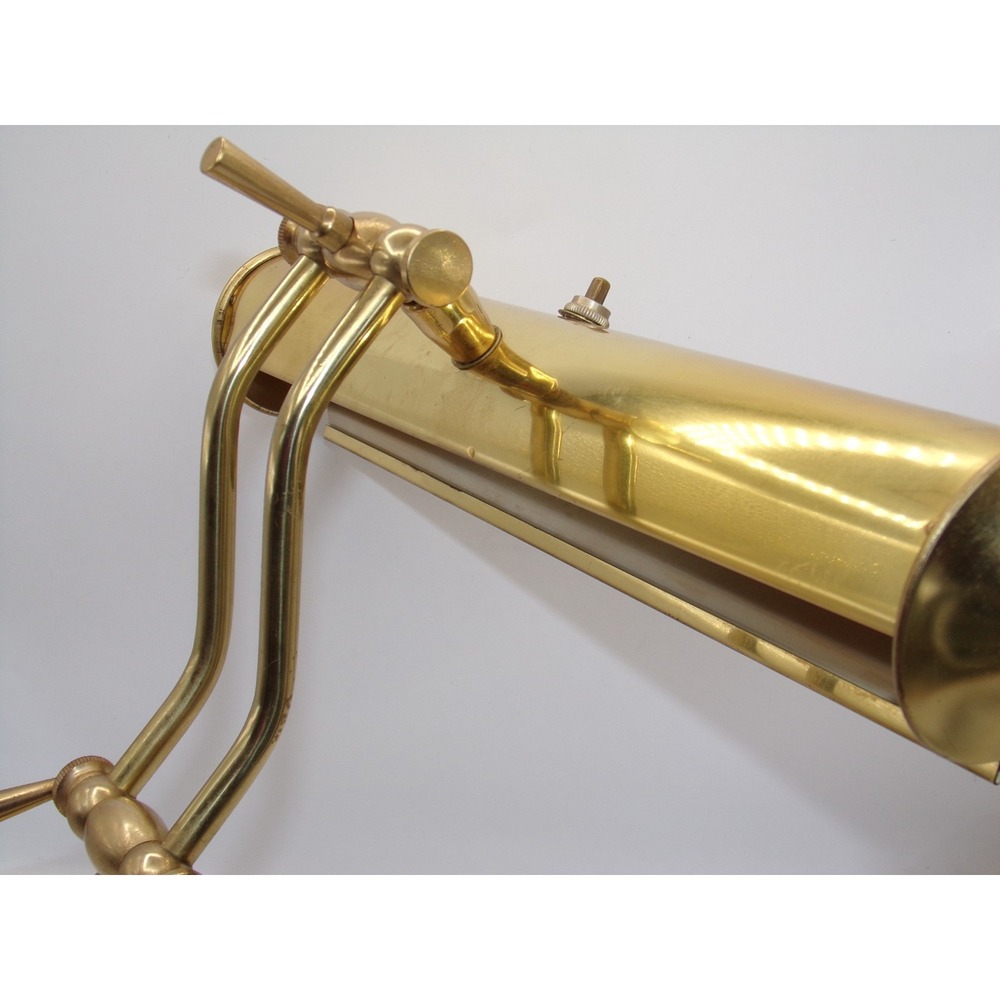 Vtg Brass Desk Lamp Adjustable Task Bankers Piano Pharmacy MCM Grandmillenial - Picture 6 of 16